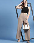 Women Mid-Rise Parallel Trousers