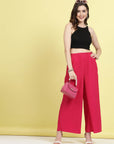 Women Mid-Rise Parallel Trousers