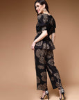 Black Floral Printed Top & Trouser