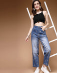 Women Mid-Rise Light Fade Clean Look Stretchable Jeans