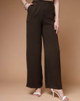 Women Mid-Rise Parallel Trousers