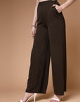 Women Mid-Rise Parallel Trousers