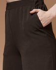 Women Mid-Rise Parallel Trousers