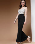 Women Black Mid Rise Plain Bootcut Trousers