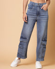 Women Blue Clean Look Mid-Rise Light Fade Cropped Cotton Jeans