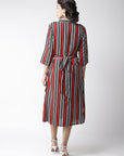 CINK Women Red  White Striped Shirt Dress