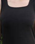 Round Neck Sleeveless Dress black