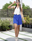 Solid Straight Mini Skorts blue