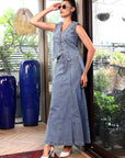 V-Neck Coat With Skirt Co-Ords light-blue