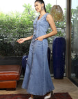 V-Neck Coat With Skirt Co-Ords light-blue