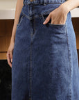 Shoulder Strap Neck Cotton Top With Skirt Co-Ords light-blue