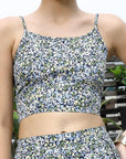 Shoulder Strap Printed Top With Palazzo Co-Ord Set multi