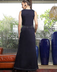 V Neck Cotton Top With Skirt Co-Ords blue