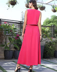 V-Neck Sleeveless Co-Ords pink