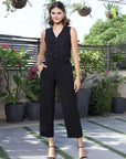 V-Neck Coat With Trousers Co-Ords black