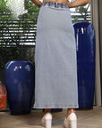 Denim A-Line Midi Denim Skirt blue