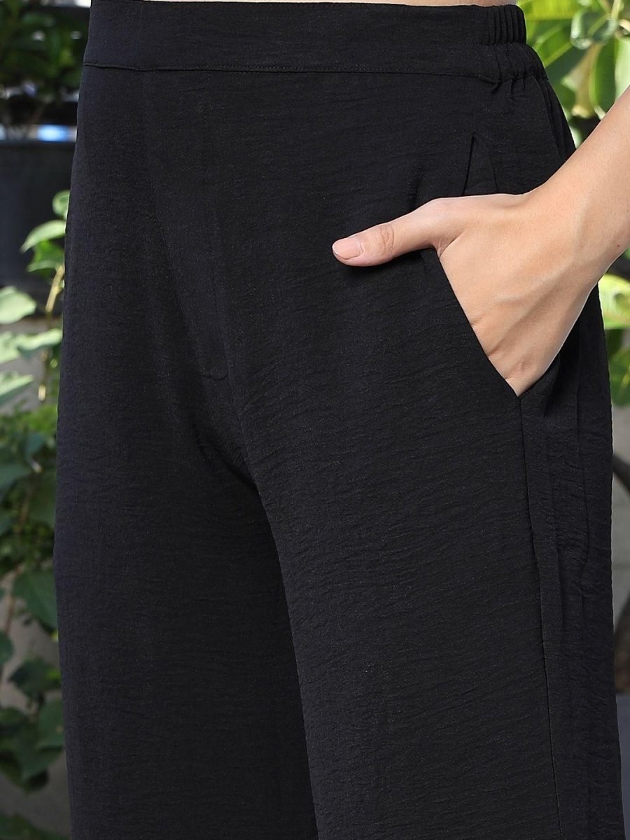 V-Neck Coat With Trousers Co-Ords black