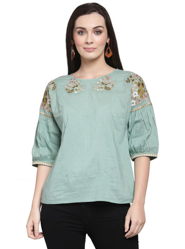 Olive Green A-Line Top