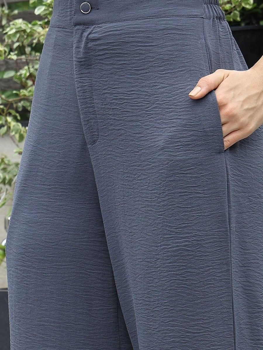 Shirt Collar Short-Sleeve Co-Ord Set blue