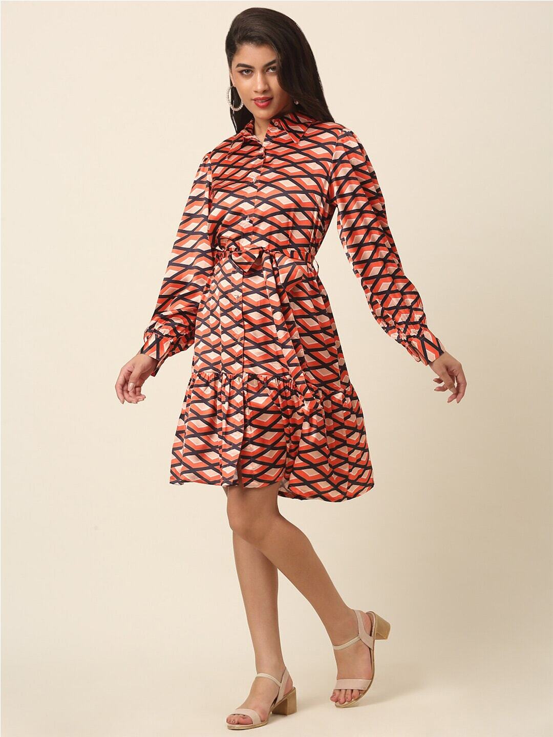 CINK Coral Print Shirt Dress