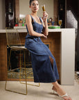 Shoulder Strap Neck Cotton Top With Skirt Co-Ords light-blue