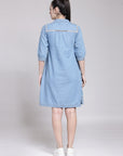 Blue Denim A-Line Dress