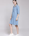 Blue Denim A-Line Dress