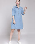 Blue Denim A-Line Dress