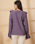 Purple Women Opaque Casual Shirt