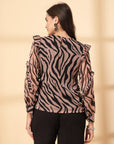 Brown Animal Print Top