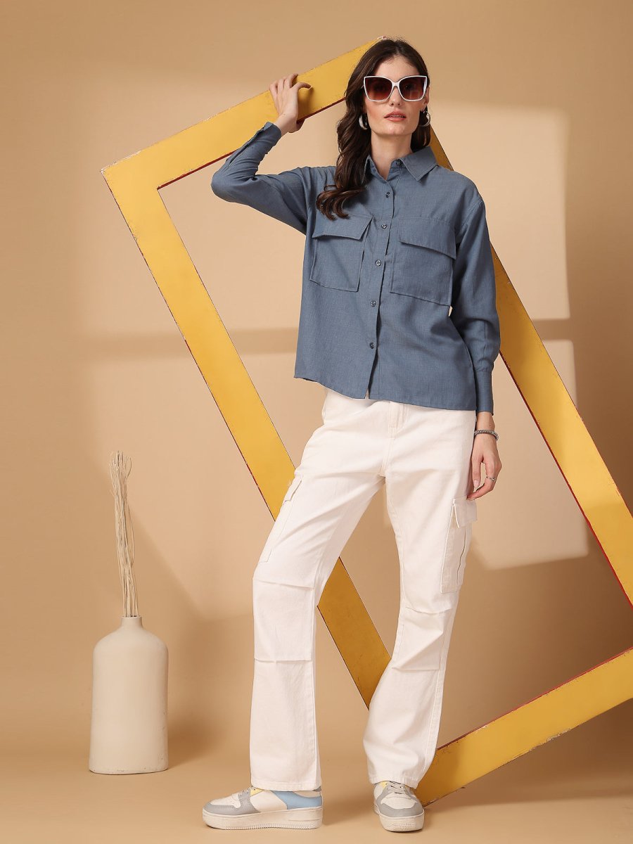 Women Opaque Casual Buttoned Top