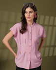 Mandarin Collar Cotton Top