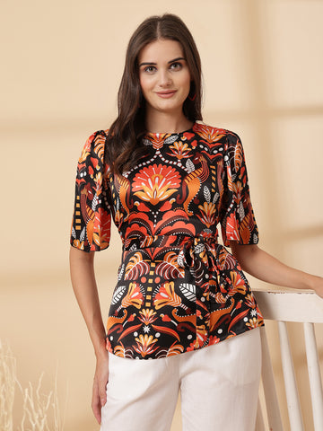 Multi Floral Print Top