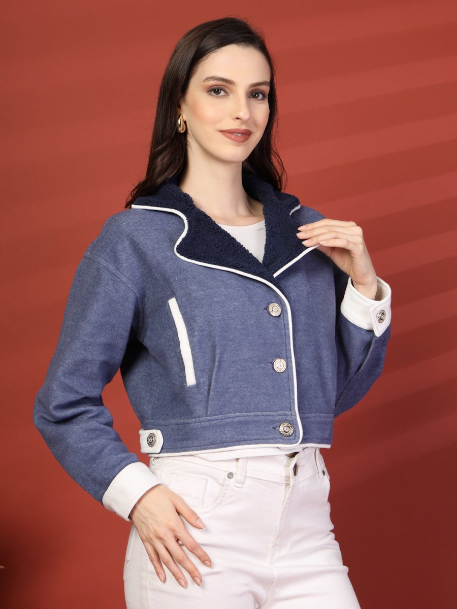 Women Fleece Open Front Jacket