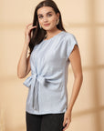 Blue Blue Solid regular top