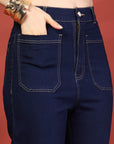 Women Blue Top With Trouser Co-Ords Set