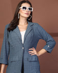 Self Design Blazer With Trousers Co-Ords