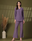 V Neck Top With Trousers Co-Ords