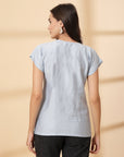 Blue Blue Solid regular top