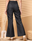 Black Solid Regular Trousers Women Loose Fit Trousers