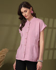 Mandarin Collar Cotton Top