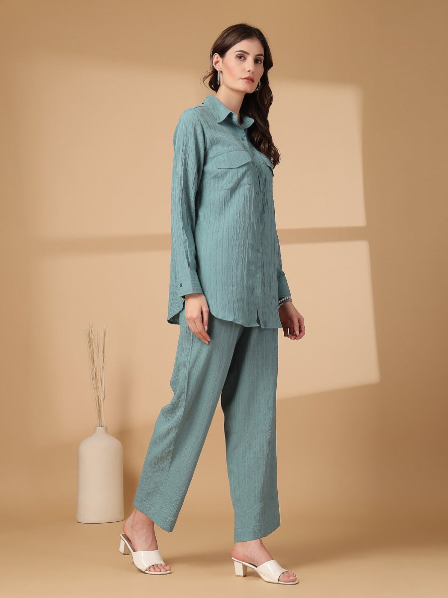 Shirt Collar Shirt &amp; Trousers Co-Ords