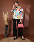 Women Multi Printed Casual Buttoned Top
