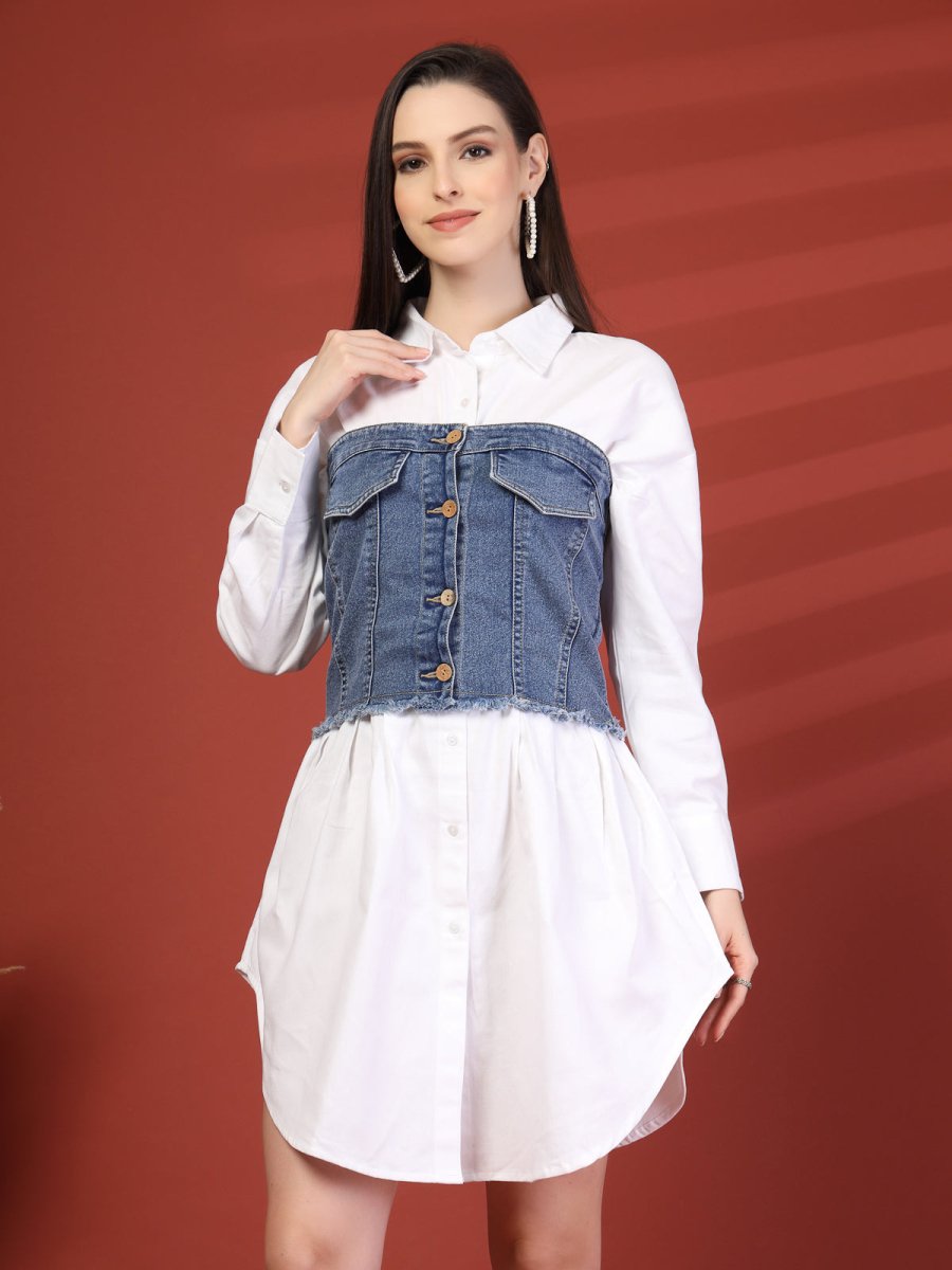 Women Layered Shirt Dress