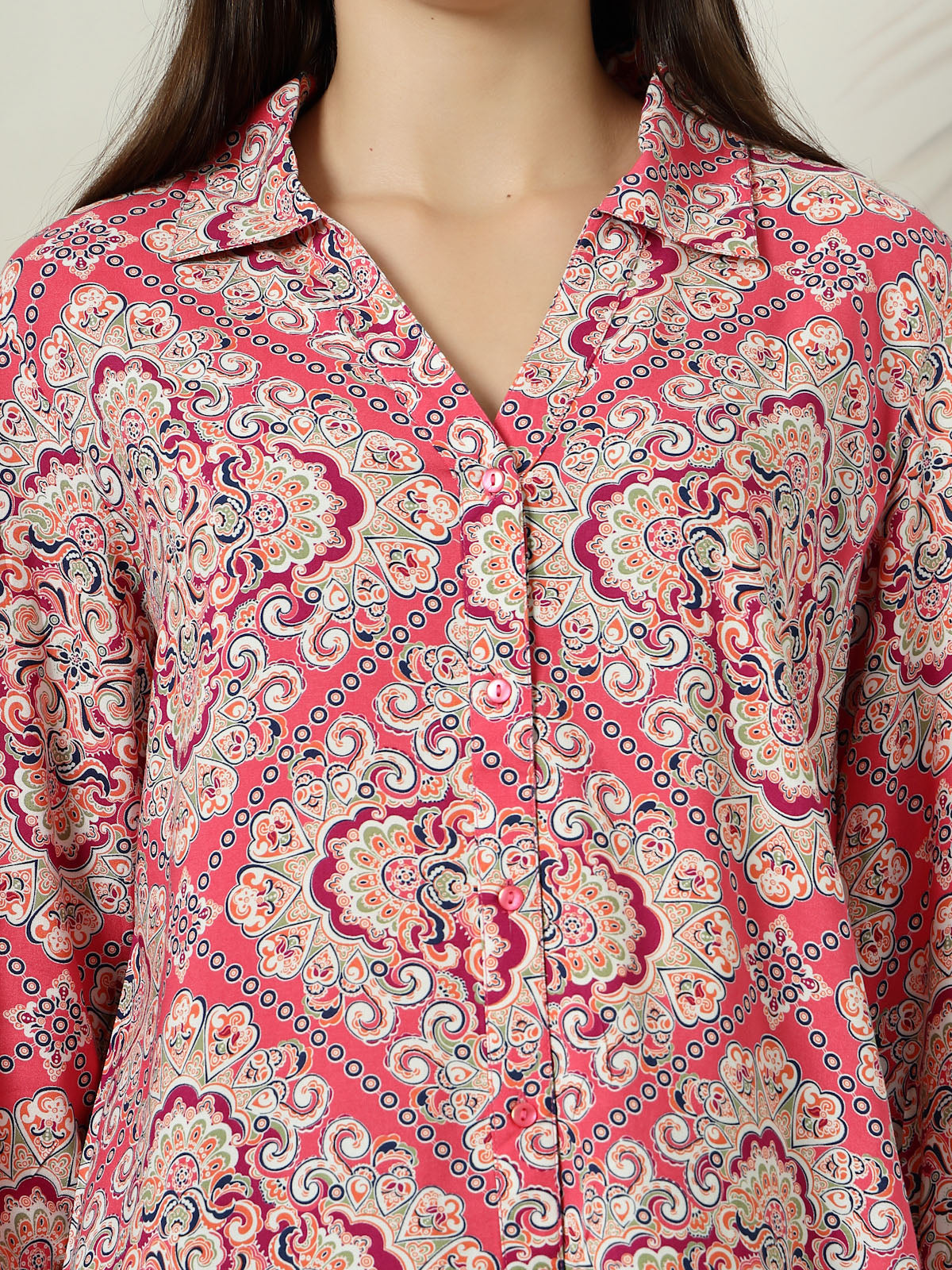 Pink Printed opaque Casual shirt