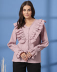 Pink Women Opaque Casual Shirt