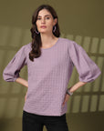 Solid Purple Round Neck top
