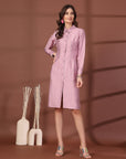 Pink Fit & Flare Midi Dress