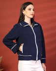 Women Fleece Open Front Jacket