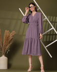 Fit & Flare Midi Purple Dress